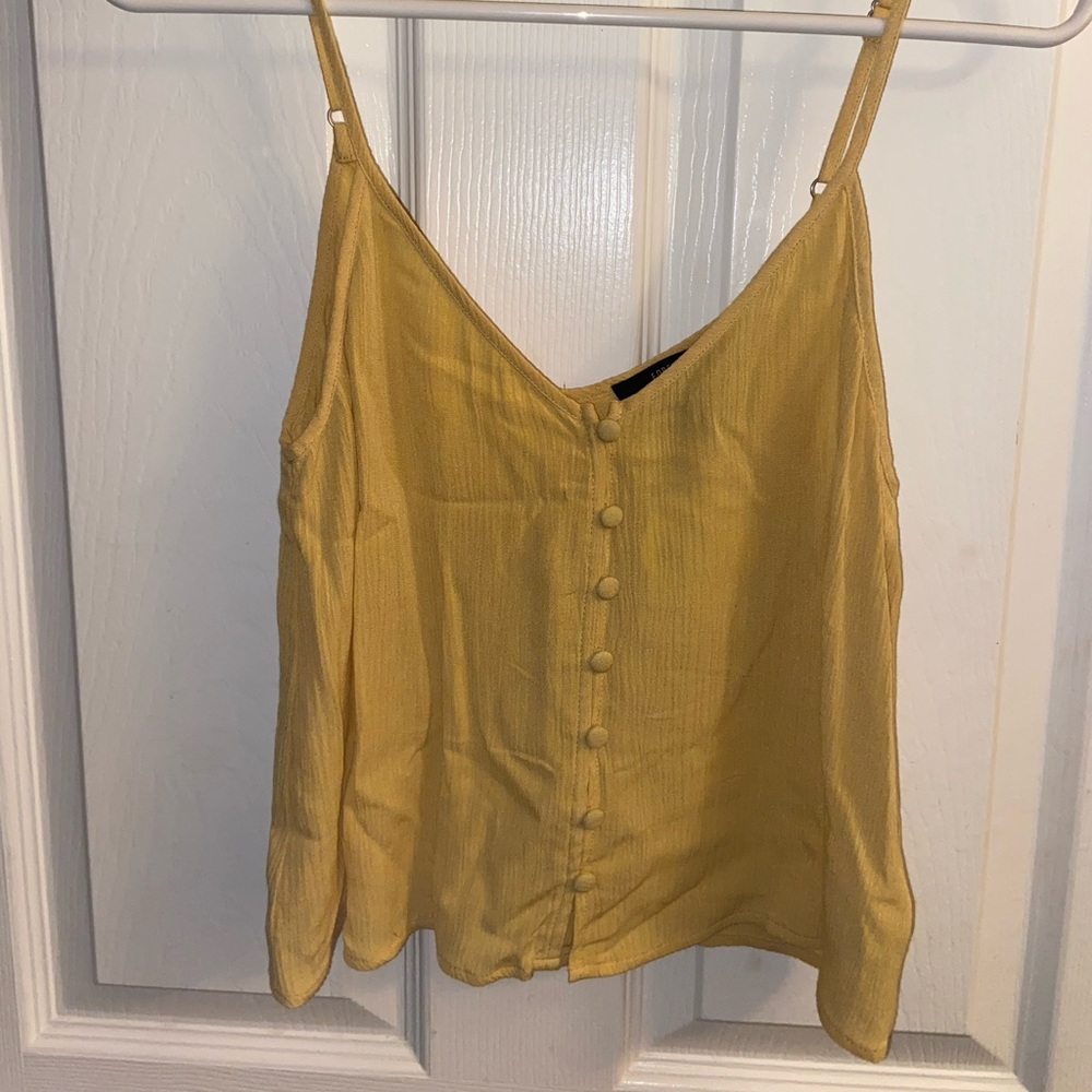 yellow button up forever 21 tank top